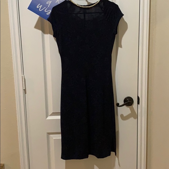 All That Jazz midnight blue floral pattern dress M - Picture 2 of 6